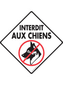 Interdit Aux Chiens (No Dogs Allowed) Exterior Aluminum Sign or Vinyl Sticker