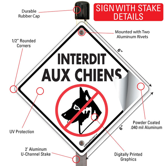 Interdit Aux Chiens (No Dogs Allowed) Signs or Sticker