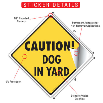 Dog In Yard Aluminum Sign or Vinyl Sticker - Weatherproof Yard - 0