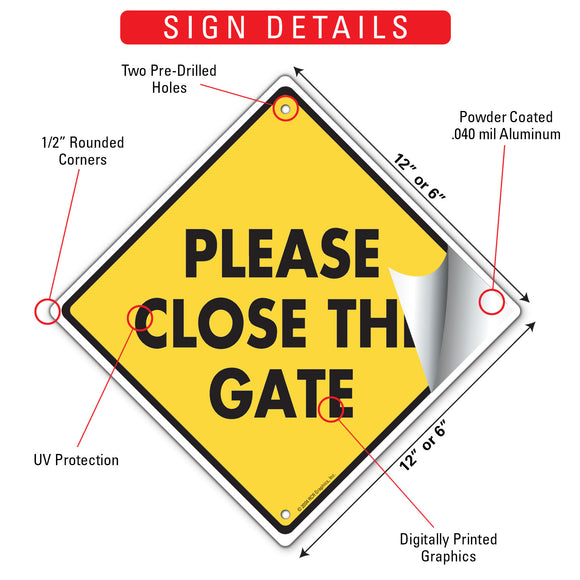 Please Close The Gate Signs or Sticker
