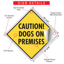 Caution! Dogs On Premises Signs or Sticker-3