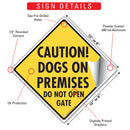 Caution! Dogs On Premises - Do Not Open Gate Signs or Sticker-5