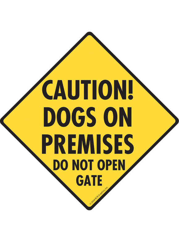Caution! Dogs on Premises Sign or Sticker