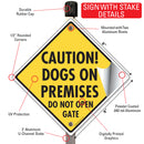 Caution! Dogs On Premises - Do Not Open Gate Signs or Sticker-4