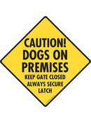 Caution! Dogs on Premises Sign or Sticker