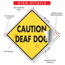 Caution! Deaf Dog Signs or Sticker-3