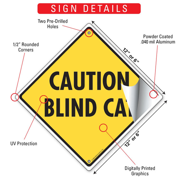 Caution! Blind Cat Signs or Sticker