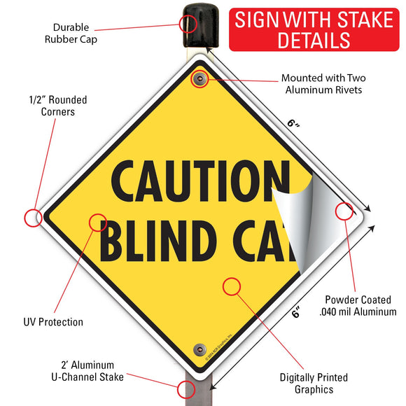 Caution! Blind Cat Signs or Sticker