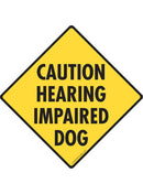 Caution Hearing Impaired Dog Exterior Aluminum Sign or Vinyl Sticker