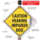 Caution! Hearing Impaired Dog Signs or Sticker-4