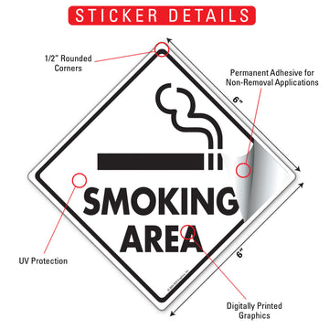 Smoking Area Signs or Sticker - 0