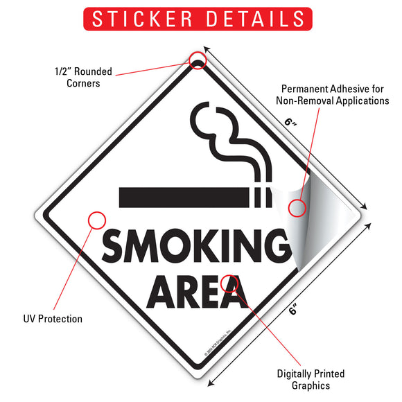 Smoking Area Signs or Sticker