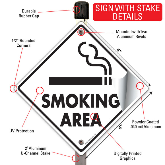 Smoking Area Signs or Sticker