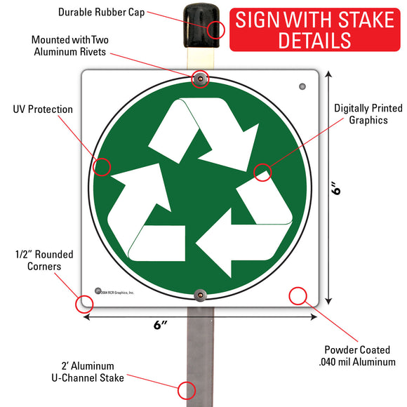 Recycle Symbol Signs or Sticker - Circle