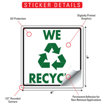 We Recycle Signs or Sticker - 0