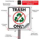Trash Only Signs or Sticker-4