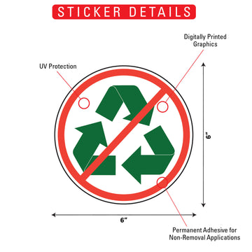 No Recycle Signs or Sticker - 0