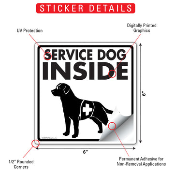Service Dog Inside Aluminum Sign or Vinyl Sticker - Weatherproof Yard - 0