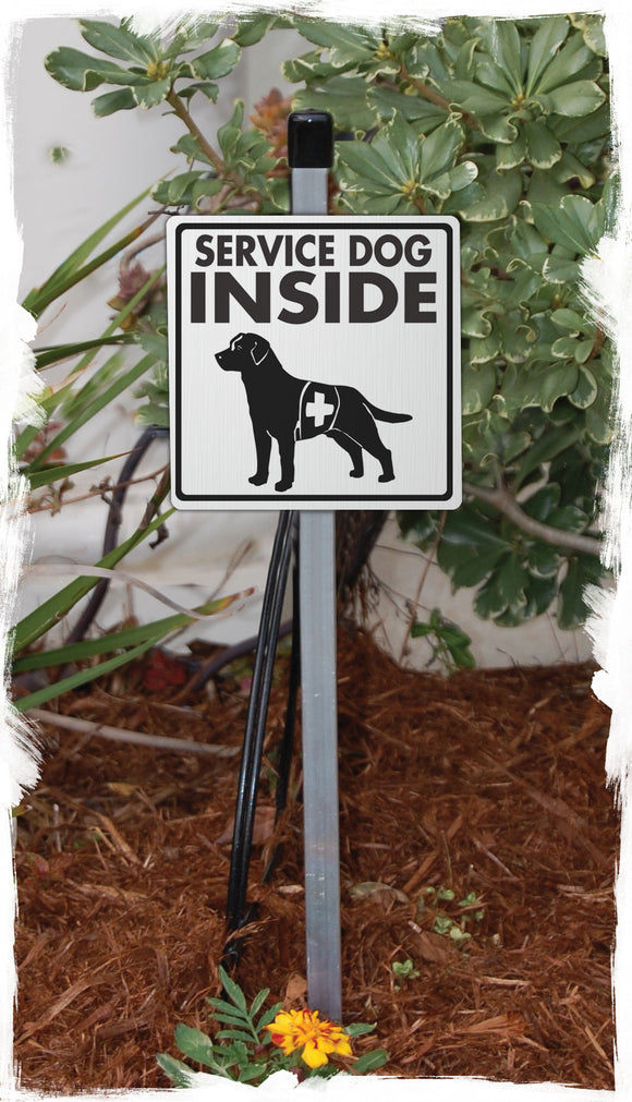 Service Dog Inside Aluminum Sign or Vinyl Sticker - Weatherproof Yard