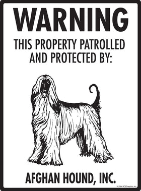 Afghan Hound - Warning! Property Sign