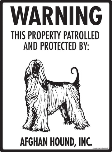 Afghan Hound - Warning! Property Sign