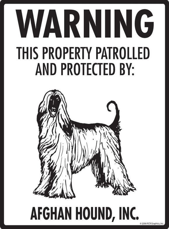 Afghan Hound - Warning! Property Sign