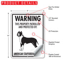 American Staffordshire Terrier! Property Patrolled Sign (9" x 12")-2