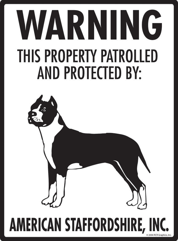 American Staffordshire Terrier - Warning! Property Sign