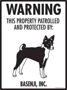 Basenji - Warning! Property Sign