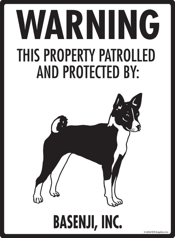 Basenji - Warning! Property Sign
