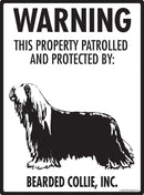 Bearded Collie - Warning! Property Sign