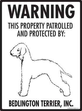 Bedlington Terrier - Warning! Property Sign
