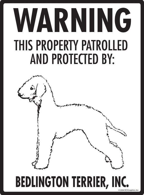Bedlington Terrier - Warning! Property Sign