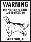 English Setter - Warning! Property Sign