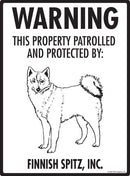 Finnish Spitz - Warning! Property Sign