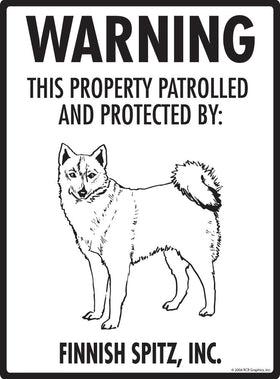 Finnish Spitz - Warning! Property Sign