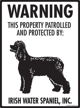 Irish Water Spaniel - Warning! Property Sign
