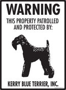 Kerry Blue Terrier - Warning! Property Sign