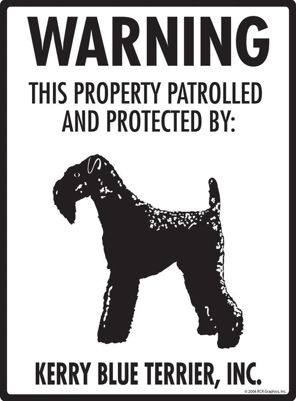 Kerry Blue Terrier - Warning! Property Sign