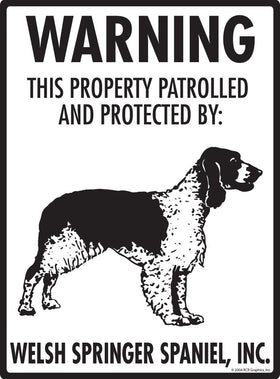 Welsh Springer Spaniel - Warning! Property Sign