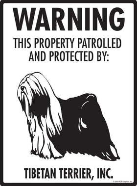 Tibetan Terrier - Warning! Property Sign