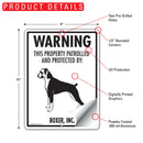 Boxer (Natural Ears)! Property Patrolled Sign (9" x 12")-2