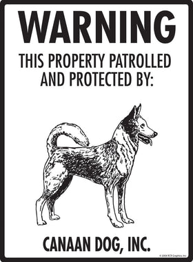 Canaan Dog - Warning! Property Sign