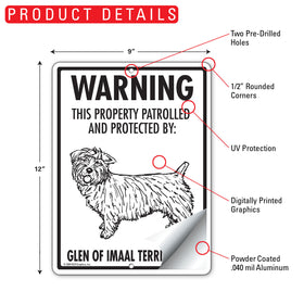 Glen of Imaal Terrier! Property Patrolled Sign (9" x 12") - 0