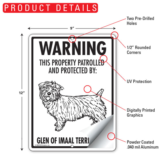 Glen of Imaal Terrier! Property Patrolled Sign (9" x 12")