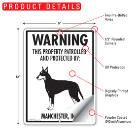 Manchester Terrier! Property Patrolled Sign (9" x 12") - 0