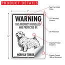 Norfolk Terrier! Property Patrolled Sign (9" x 12")-2