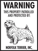 Norfolk Terrier - Warning! Property Sign