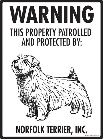 Norfolk Terrier - Warning! Property Sign