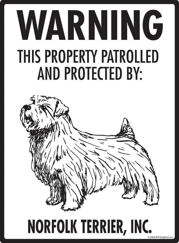 Norfolk Terrier - Warning! Property Sign